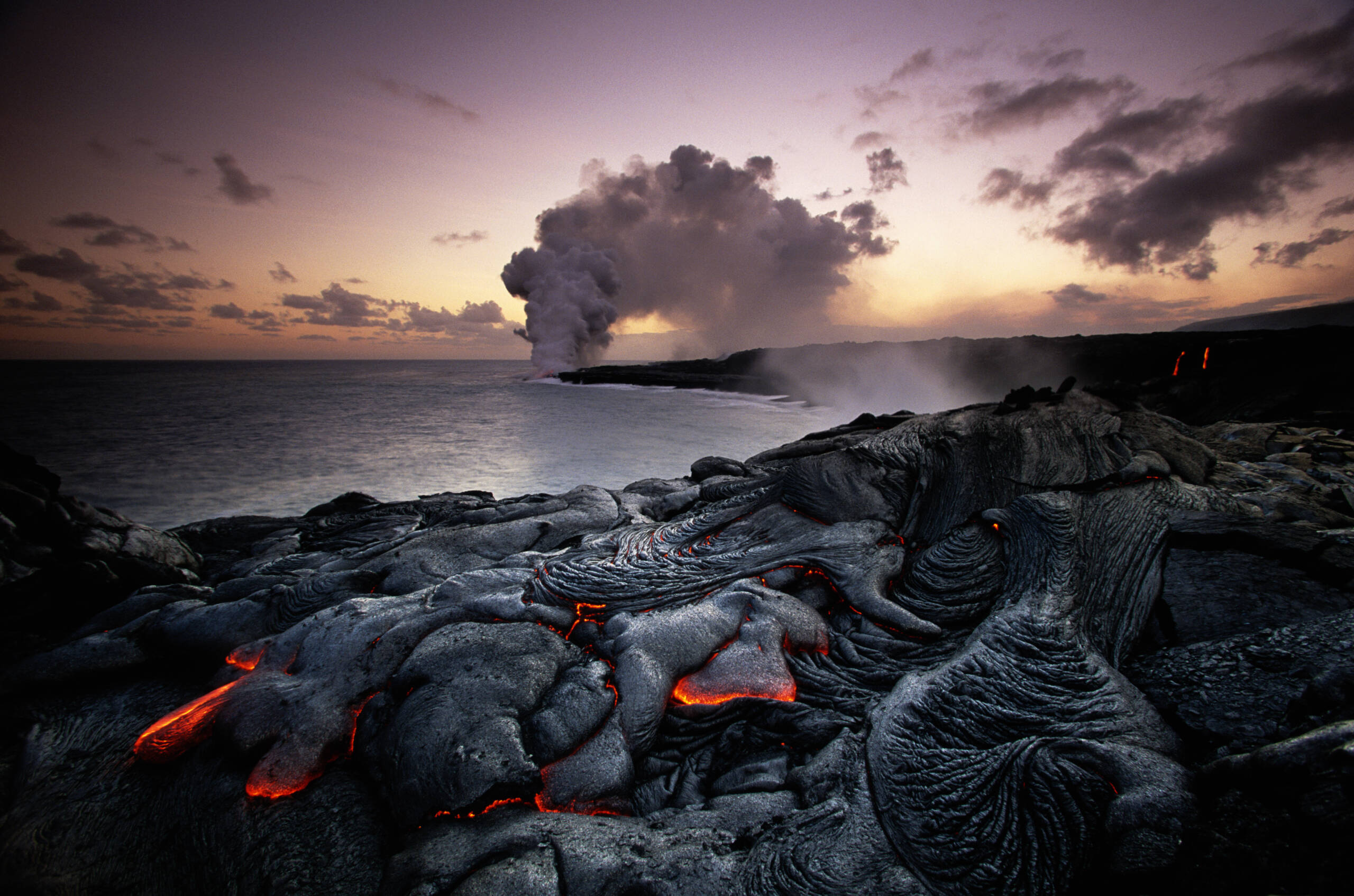 USA, Hawaii, Volcanoes National Park, Kilauea erupting 2016 Lava Guides Island Tours